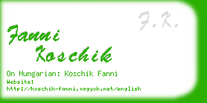 fanni koschik business card